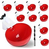 10PCS Chicken Waterer Cups, 3rd Generation DIY Large Automatic Chicken Water Feeder Cup, Tee Fittings Poultry Waterer, Suitable for Chicks, Turkeys, Ducks, Goose, Small Pets with Mounting Hole Opener