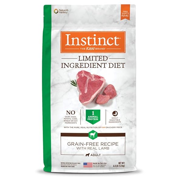 INSTINCT LIMITED INGREDIENT DIET, NATURAL DRY DOG FOOD, GRAIN FREE RECIPE – REAL LAMB, 4 LB. BAG