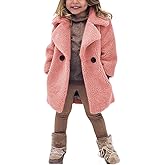 rrhss Baby Girls Faux Fur Teddy Long Coat Toddler Kids Winter Fleece Jacket Warm Outwear Clothes