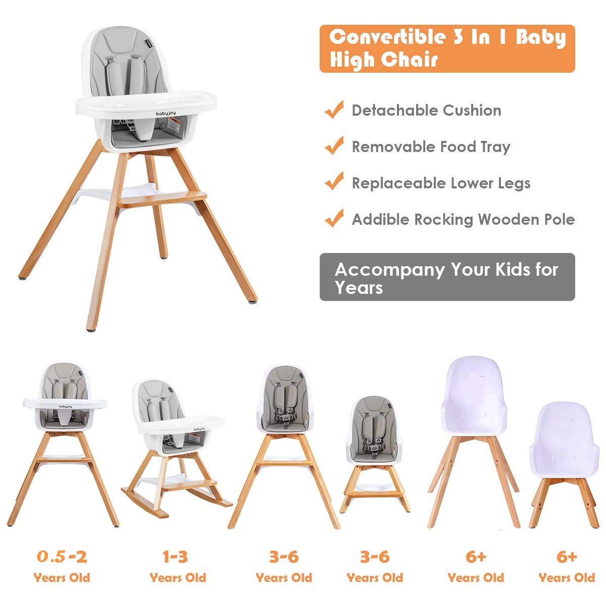 baby joy 4 in 1 high chair