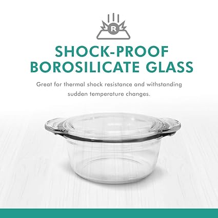 Amazon.com: Cacerola redonda de cristal transparente de ...