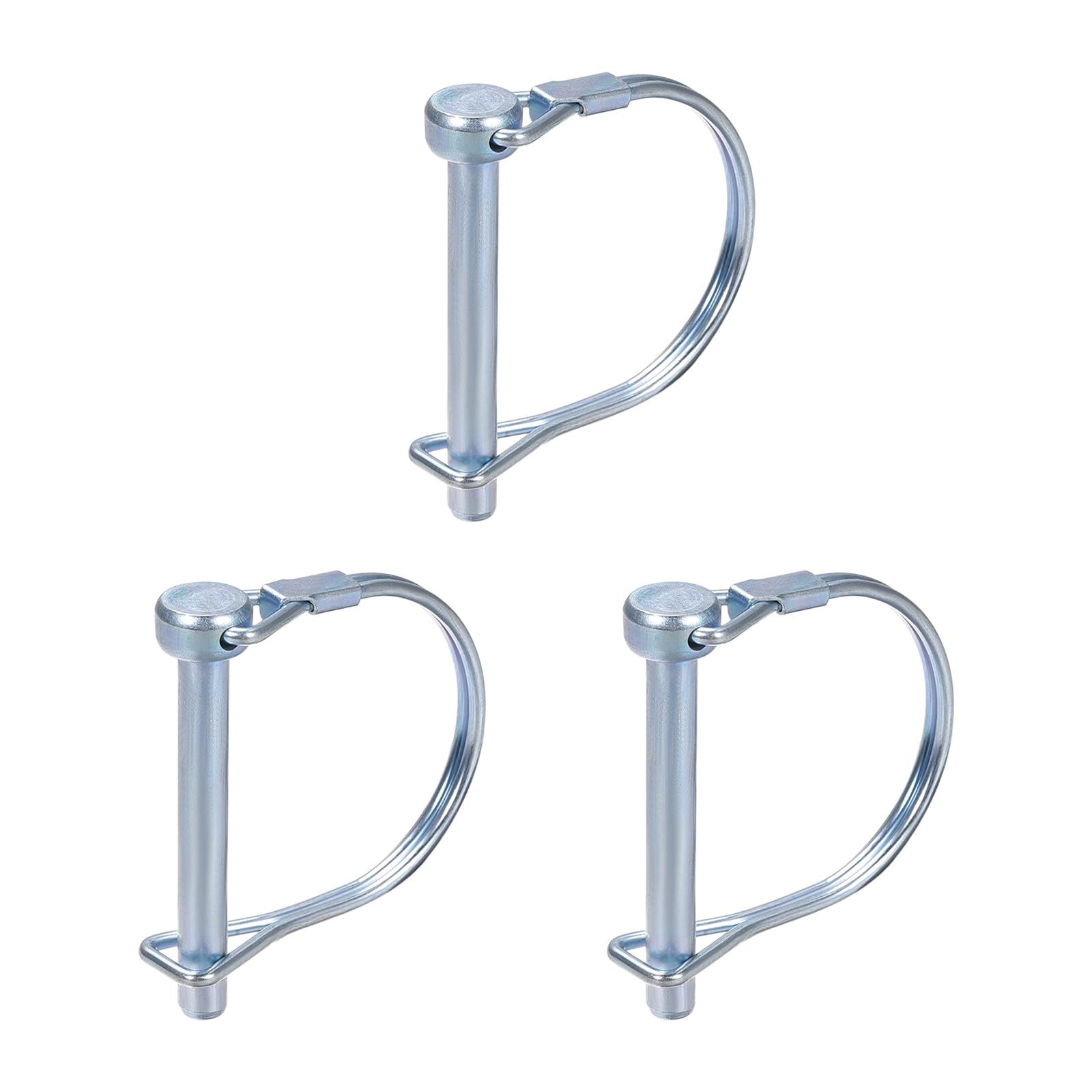 DTGN 6.3mm x 50mm (DxL) Shaft Locking Pin - 3Pack - Good for Farm Trailers Lawn - Carbon Steel Round Trailer Coupler Pin - Silver Tone