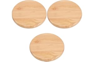 Housoutil 3Pc Round Wood Stool Seat Replacement 11.6 Inch Top for Bar Stools Rustic Wooden Seat Replacement for Metal Bar Stool Chairs