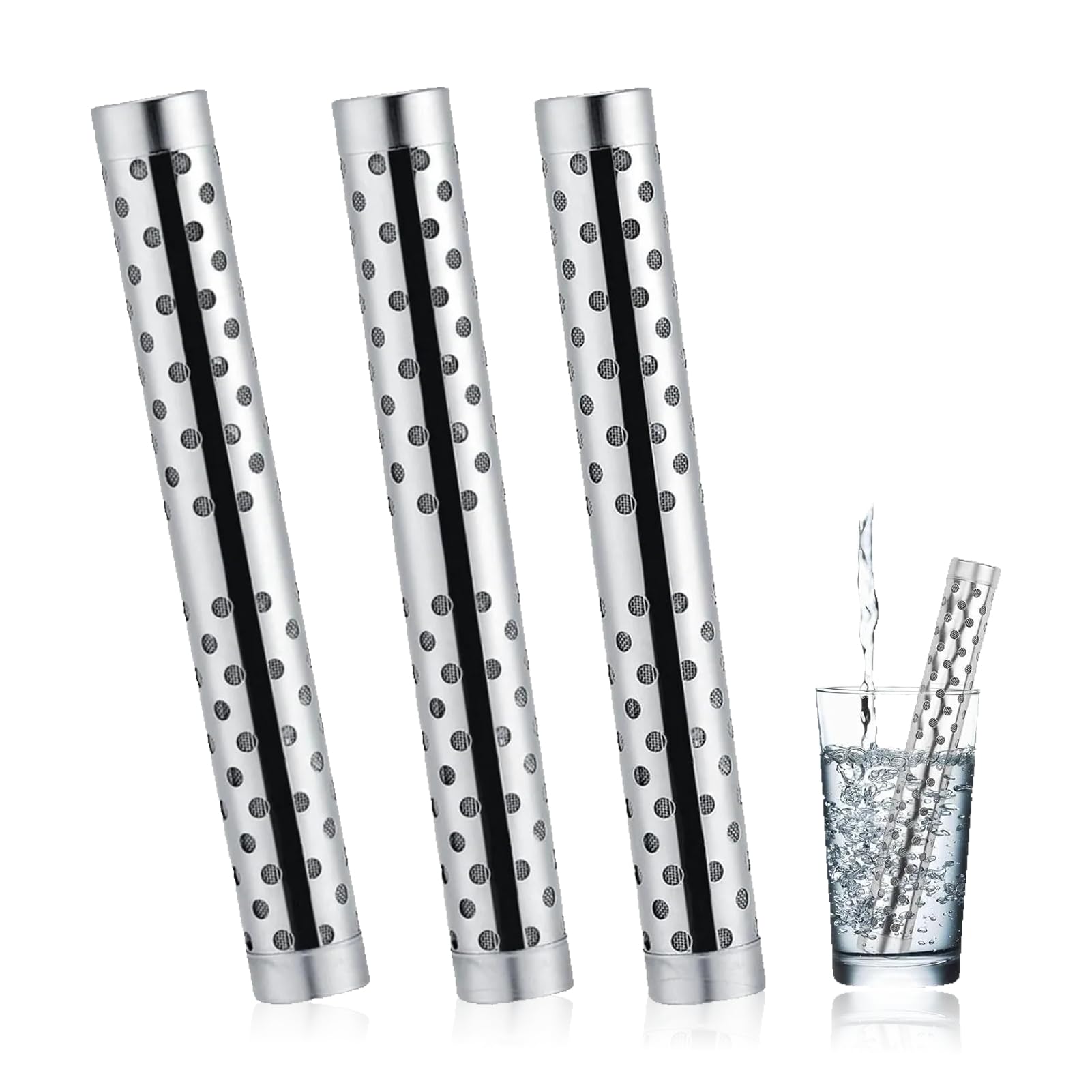 Agatige 3Pcs Alkaline Water Filter Stick, Portable Nano Energy Stick Alkaline Water Ionizer PH Ionizer Hydrogen Mineral Wand Water Purifier for Travel, Office and Home
