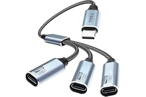 Duttek Multi USB C Splitter Cable, USB C Male to 3 Female Charging Cable Nylon Braided Support Charging, 480Mbps Data Transfe