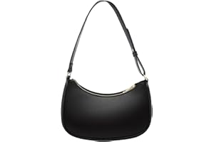 OPPOSHE Black Soft PU Leather Crescent Shoulder Bag for Women, Small Purses with Zipper Closure, Retro Classic Tote HandBag Shoulder Bags Clutch Purse