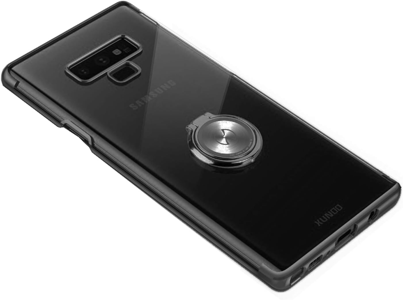 Galaxy Note 9 Case,Electroplated Frame Ultra Slim TPU with Magnetic Ring (Black)