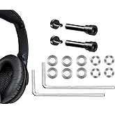 SOULWIT Metal Swivel Pins Replacement Parts Kit for Bose QuietComfort 35/QC35/QC35 II/QC45/QuietComfort SE (QC SE)/Quiet Comfort Wireless Headphones, Hinge Screws Accessories and Gasket - Black