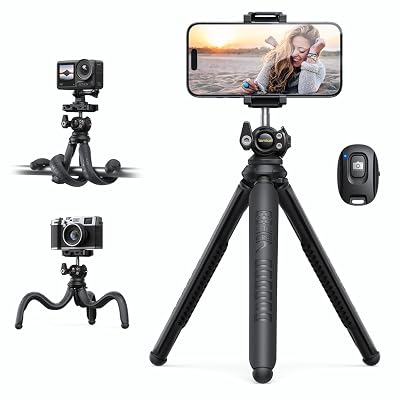 Lamicall Tripod for iPhone - 3 in 1 Flexible Phone Tripod with Wireless Remote - iPhone Stand for Video Recording Vlogging Selfie Valentines Day Gift Compatible with Phone GoPro, Digital Camera