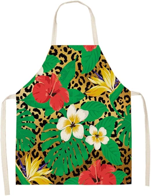 LWXTYJ Delantales sin mangas con estampado de flores con estampado de