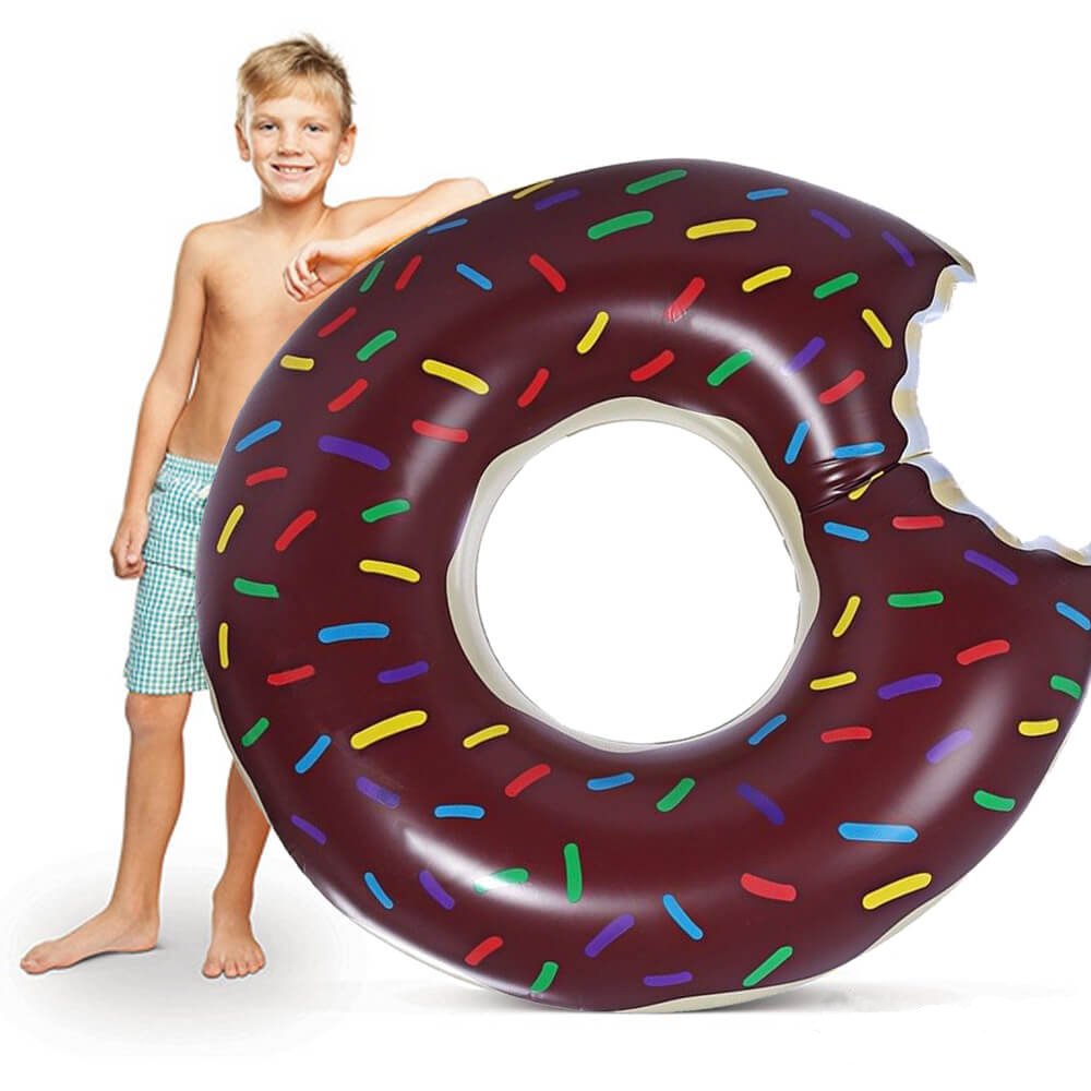 ixaer Donut Inflatable Pool, Funny Swimming Pool Floats/ Summer Water Sport Inflatable Pool Toys.(chocolate)