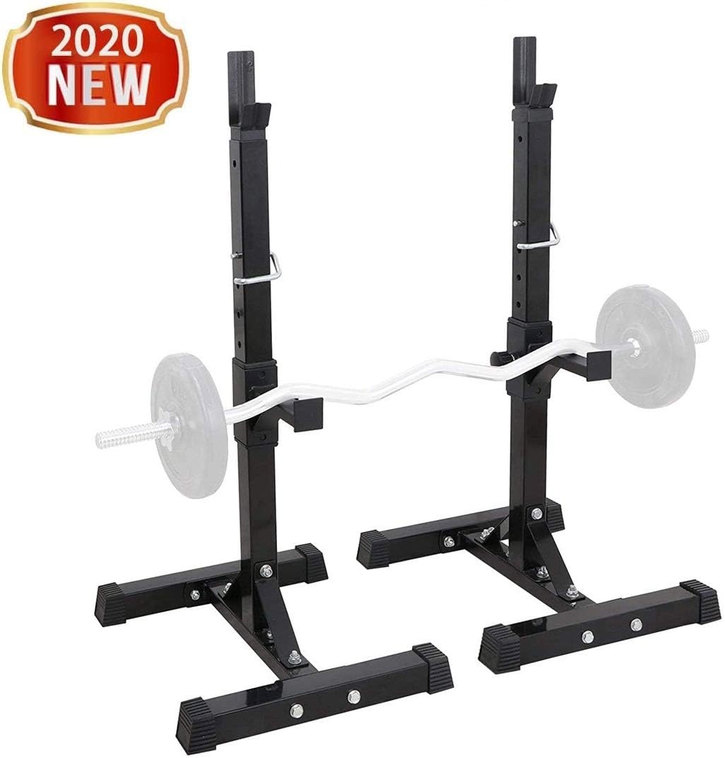 Squat Rack Stand - Portable Barbell Rack, Adjustable Bench Press Rack, 550LBS Max Load - Multi-Function Weight Lifting Fitness, Home Gym Multi-Function Dip Stand, Strength Training Dumbbell Racks : Sports & Outdoors
