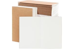 Blank Kraft Notebooks, A5 Journals Notebook Bulk, Unlined Paper Sketchbooks, 8.3x5.5in 60 Pages Travel Journal Set for Journa