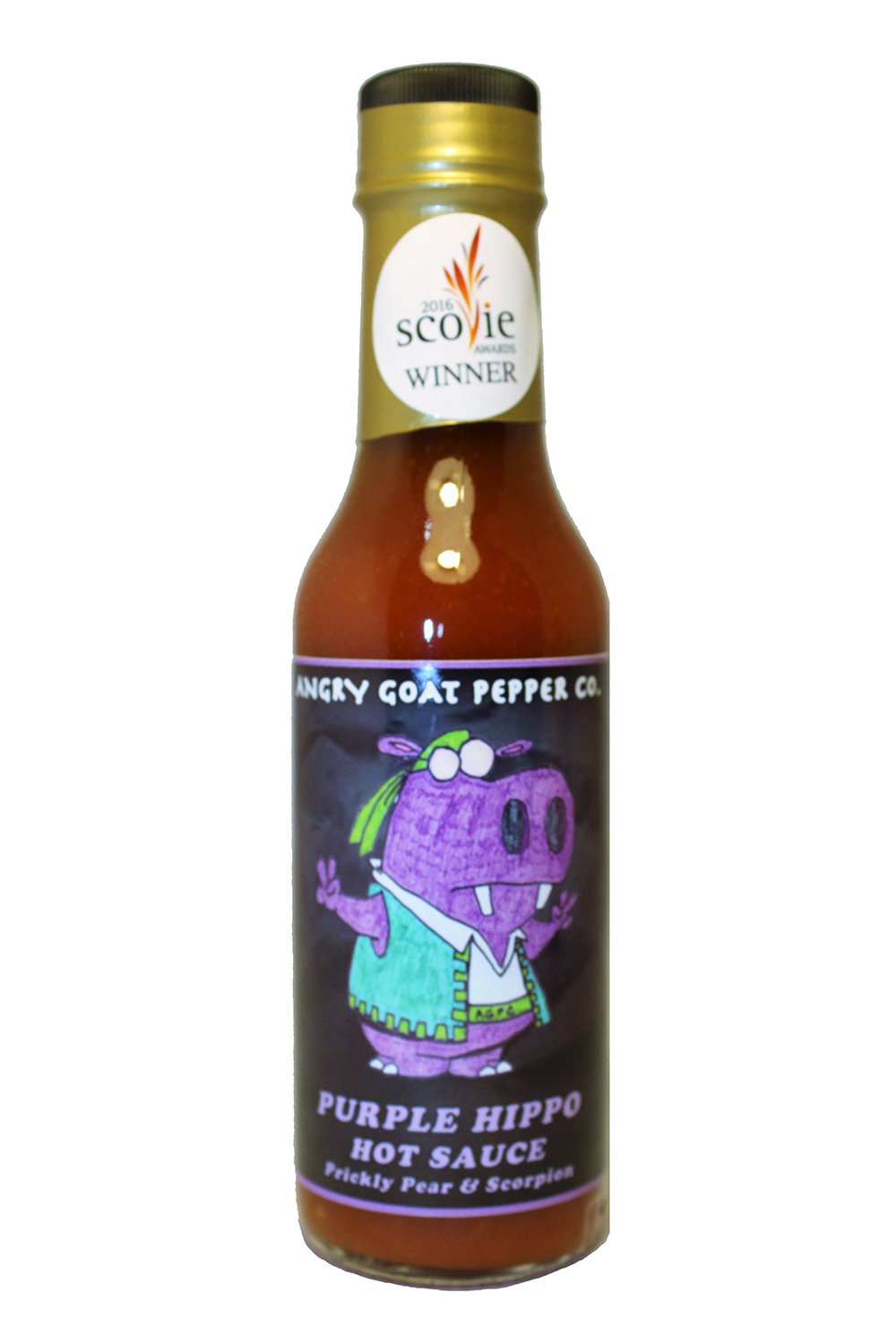 RetailSource Angry Goat Pepper Company Purple Hippo Prickly Pear & Scorpion Hot Sauce - Multi Award Winner!, 5 oz., 1 Bottle