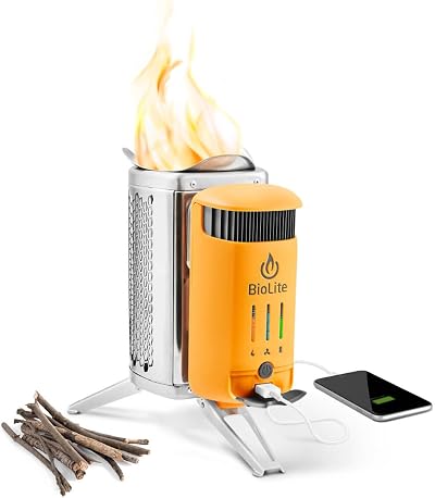 BioLite CampStove 2 Wood Burning Stove USB Charging Powerbank 2600mAh 4 Fan