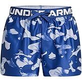 Under Armour Girls' Play Up Printed Shorts, (433) Tech Blue/Nimbus Blue/White, X-Large