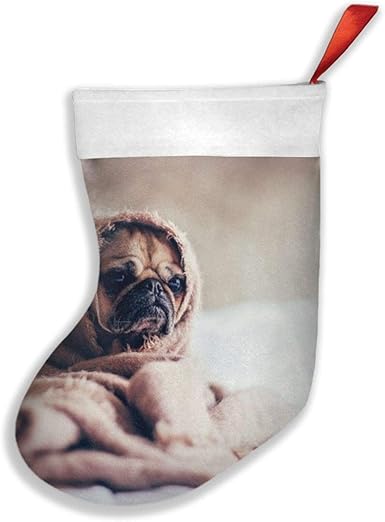 Niedlicher kleiner Mops Tröster Weihnachtsstrumpf Geschenk Tasche