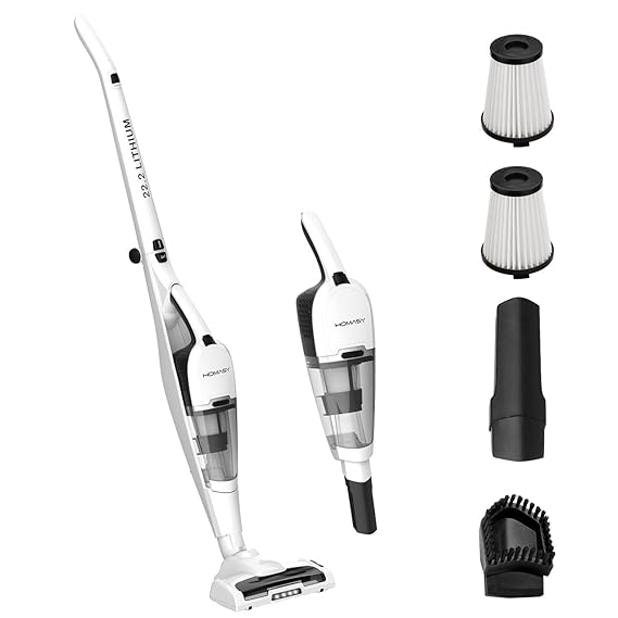 Homasy 2in1 Cordless Vacuum Cleaner, (Longer Run Time, HighPower