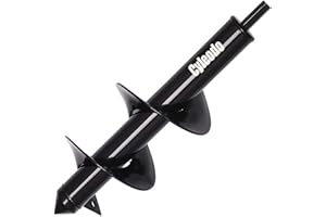 Cyleodo Garden Auger Spiral Drill Bits，4X12” Post Hole Diggers Auger Drill Bit with Non-Slip 3/8” Hex Drive Drill