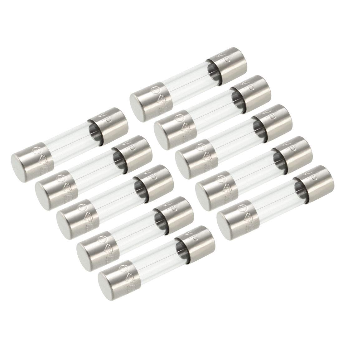 sourcing map Slow Blow Glass Cartridge Fuse Tube Time Delay Fuse 5mm x 20mm 250V 2A 10Pcs