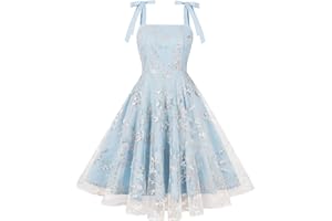 IWEMEK Women's Tie Strap Tulle Prom Dresses Sweetheart Flower Embroidery Dress Short Formal Party Mini Homecoming Dresses