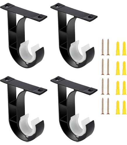Tringle à rideau avec embout rond - Support de plafond avec supports