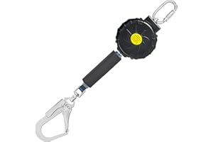 DIJJIG 6 ft.Fall Protection Automatic Return Rope、Polyester Webbing, Swivel top, Steel Carabinerself retracting Lifeline Fall Protection Lanyard para construcción yoyo de seguridad auto Belay Device