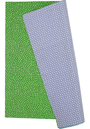 [L/29inc] FUROSHIKI- Traditional Wrapping Cloth (Komon X Flax Ornament: Moss Green/Purple) - Thumbnail 3