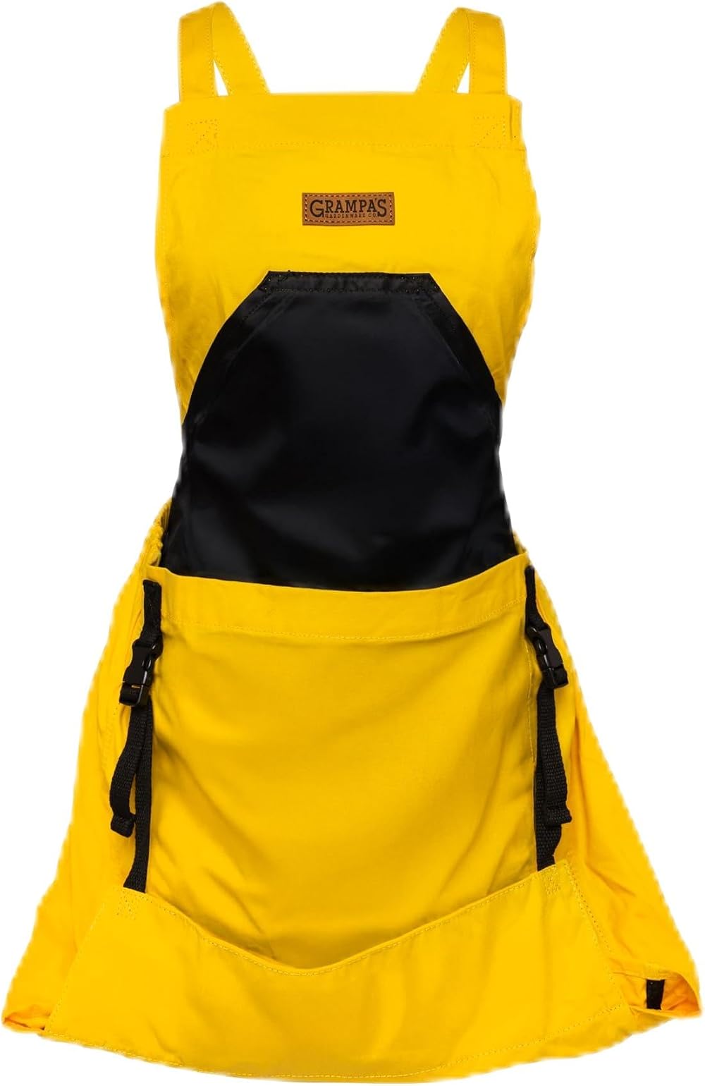 Grampa's Weeder Cross Back Garden Apron with Large Pockets - Yellow