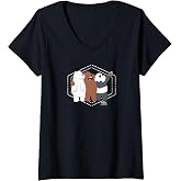 Womens We Bare Bears Selfie V-Neck T-Shirt