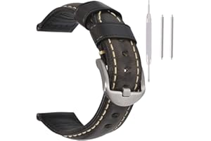 Vintage Leather Watch Band EACHE Watch Strap Oil Wax/Discolored Litchi Grain Genuine Leather Replacement Watchband for Men for Women 18mm 19mm 20mm 21mm 22mm 23mm 24mm