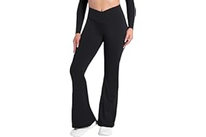 Sunzel Flare Leggings, Crossover Yoga Pants with Tummy Control, High-Waisted and Wide Leg