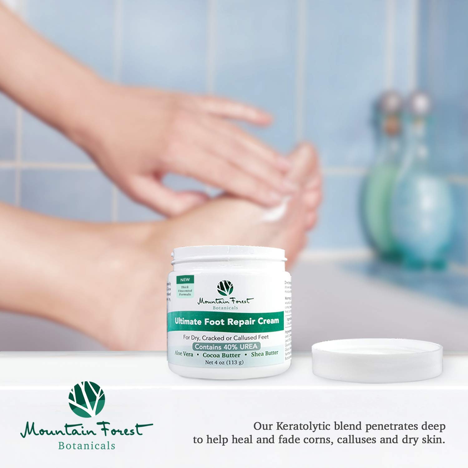 Urea 40% Percent Ultimate Foot Repair Cream & Dry Cracked Heel Treatment | Corn & Callus Remover Unscented Aloe Vera, Cocoa & Shea Butter Moisturizer | Dry Dead Skin Remover for Feet : Beauty