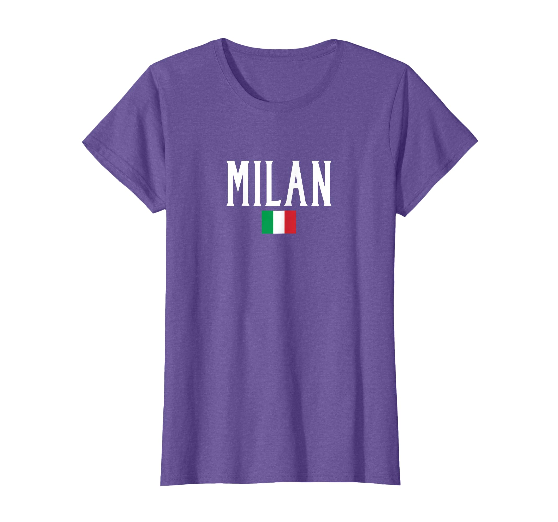 Milan Italy Flag and White Text T-Shirt
