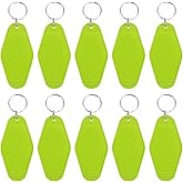 PATIKIL Vintage Motel Keychain, Blank Hotel Keychains Rhombus Retro Key Tag for DIY Crafts Ornament Backpack