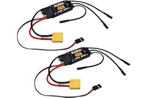 NUOFANY 2PCS 40A Electric Brushless Motor Controller,ESC Speed Controller with XT60 and 3.5mm Bullet Plug for RC Drone RC Airplane Helicopter
