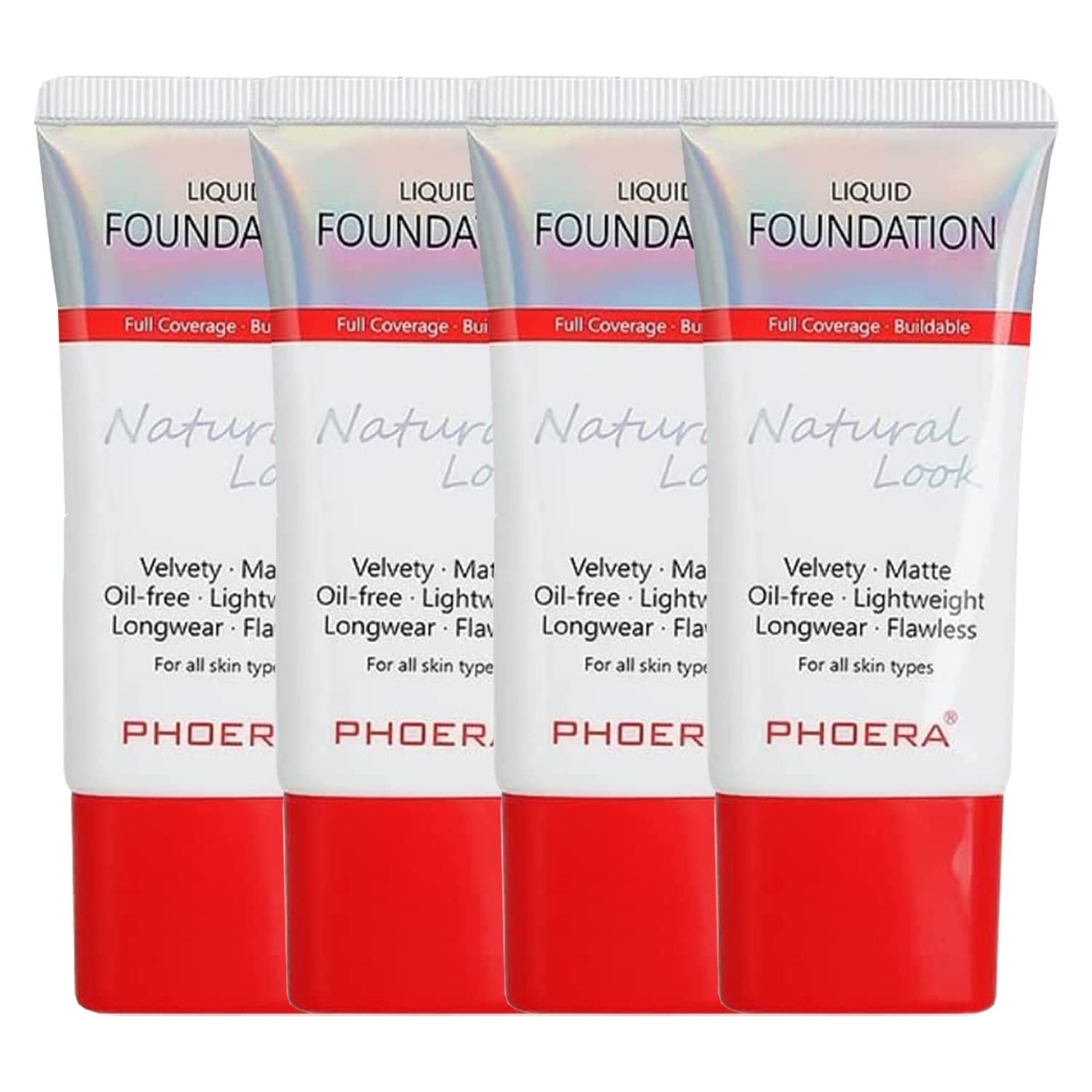 Glamza Phoera Foundation Full Coverage Makeup Set - 24hr Long Lasting Oil Control - Same Foundation Smarter Packaging - Inc x4 30ml Foundation & Silicone Blender Sponge (102 Nude) — image 1