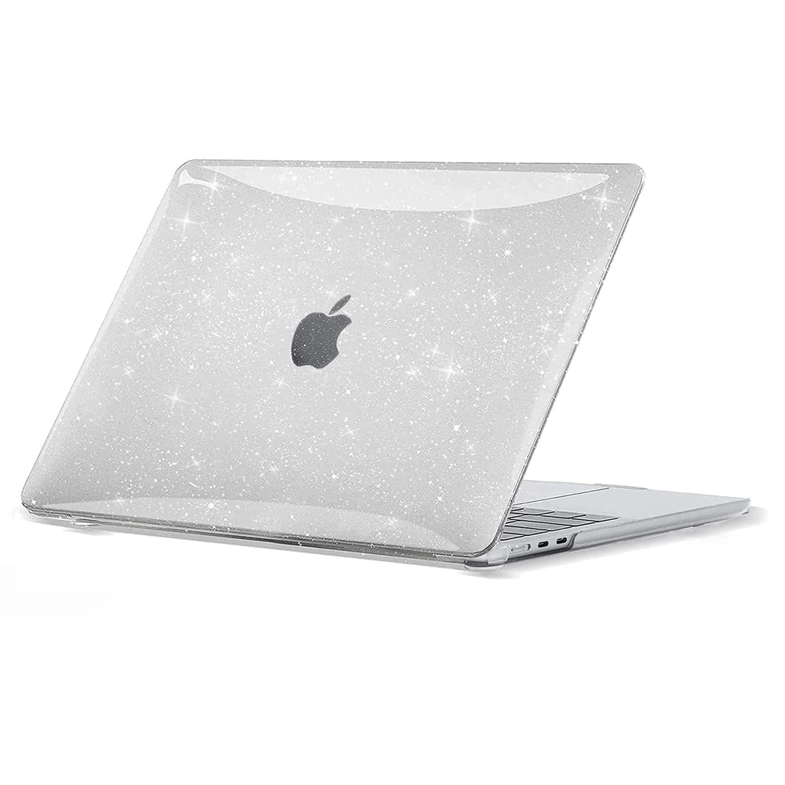 EooCoo Sparkly Case Compatible for Macbook Air 13 inch M5 M4 M3 M2 2026 2025 2024 2022 Release, A3449 A3240 A3113 A2681(Touch ID), Transparent Plastic Hard Shell Cover Mac 13.6 - Glitter Crystal Clear