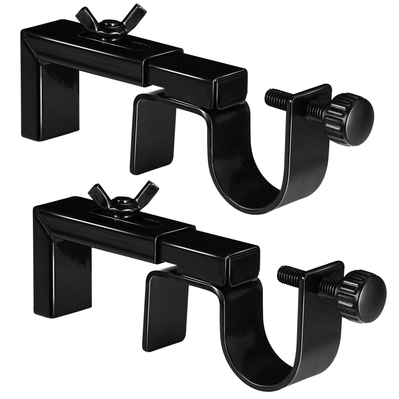 Photo 1 of 2 Pack Adjustable Curtain Rod Bracket Attachment for Outside Mounted Blinds,Fit for 1.3 - 2 inches Wide Track,No Drill Curtain Rod Holder for Externally Mounted Blinds Drapery Rods