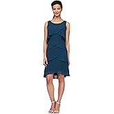 S.L. Fashions Womens Tiered Cocktail Party Dress, Wedding Guest Gown (Petite and Regular Sizes)
