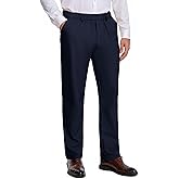 voeeron Mens Elastic Waist Pants for Seniors No Iron Stretch Waistband Mens Slacks with Expandable Waist