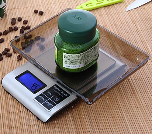 3000g Capacity Digital Scale Backlit LCD High Precision Sensor and Tray - Gray