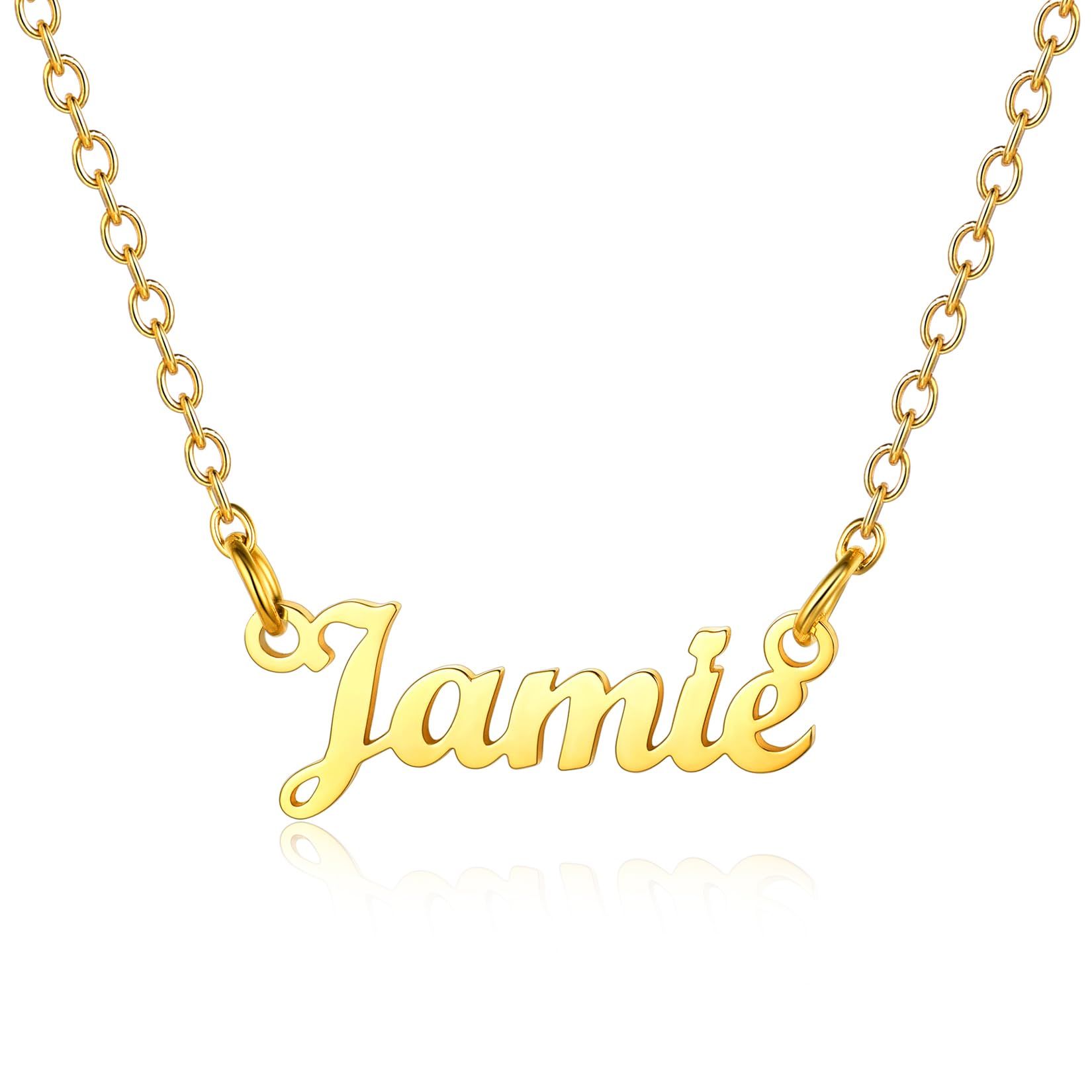 U7 Women Mens Name Necklace Jamie Pendant Personalised Necklaces — image 1