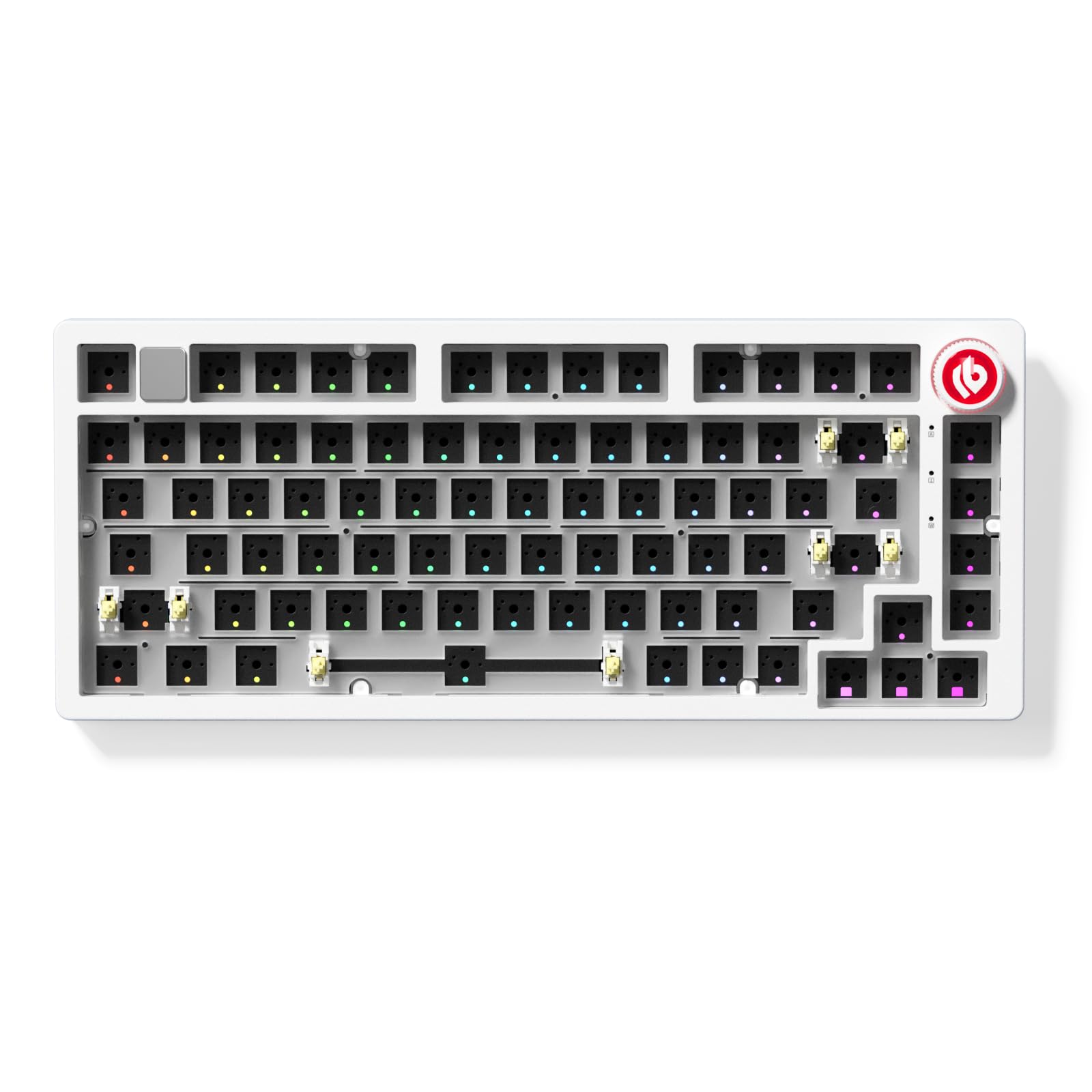 CORBOBO LEOBOG Hi75C Upgraded Wired Mechanical Keyboard Kit – Aluminum Alloy Gasket Mount 75% Barebones DIY Base with Hot Swap, RGB Backlighting & Volume Knob – Enhanced Custom Gaming Keyboard Build