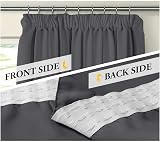 BellaHills Blackout Curtains 2 Panels 46x54 Charcoal Grey Pencil Pleat Bedroom view 2