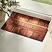 2 Pack Rubber Indoor Doormat Rustic Entrance Welcome Mat 18X30 Low Profile Front Door Mat Home Decor Non Slip Entryway Rug for Apartment Garage Kitchen Wood Words Inside Shoe Scraper Floor Carpet