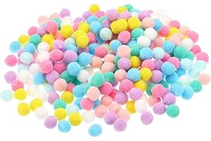 PATIKIL 0.4inch Pom Poms for Crafts, 300Pcs Fuzzy Pastel Pom Pom Balls for Art Supplies DIY Creative Craft Material Handicraf
