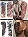 DaLin 4 Sheets Extra Large Temporary Tattoos, Full Arm (Set 2)