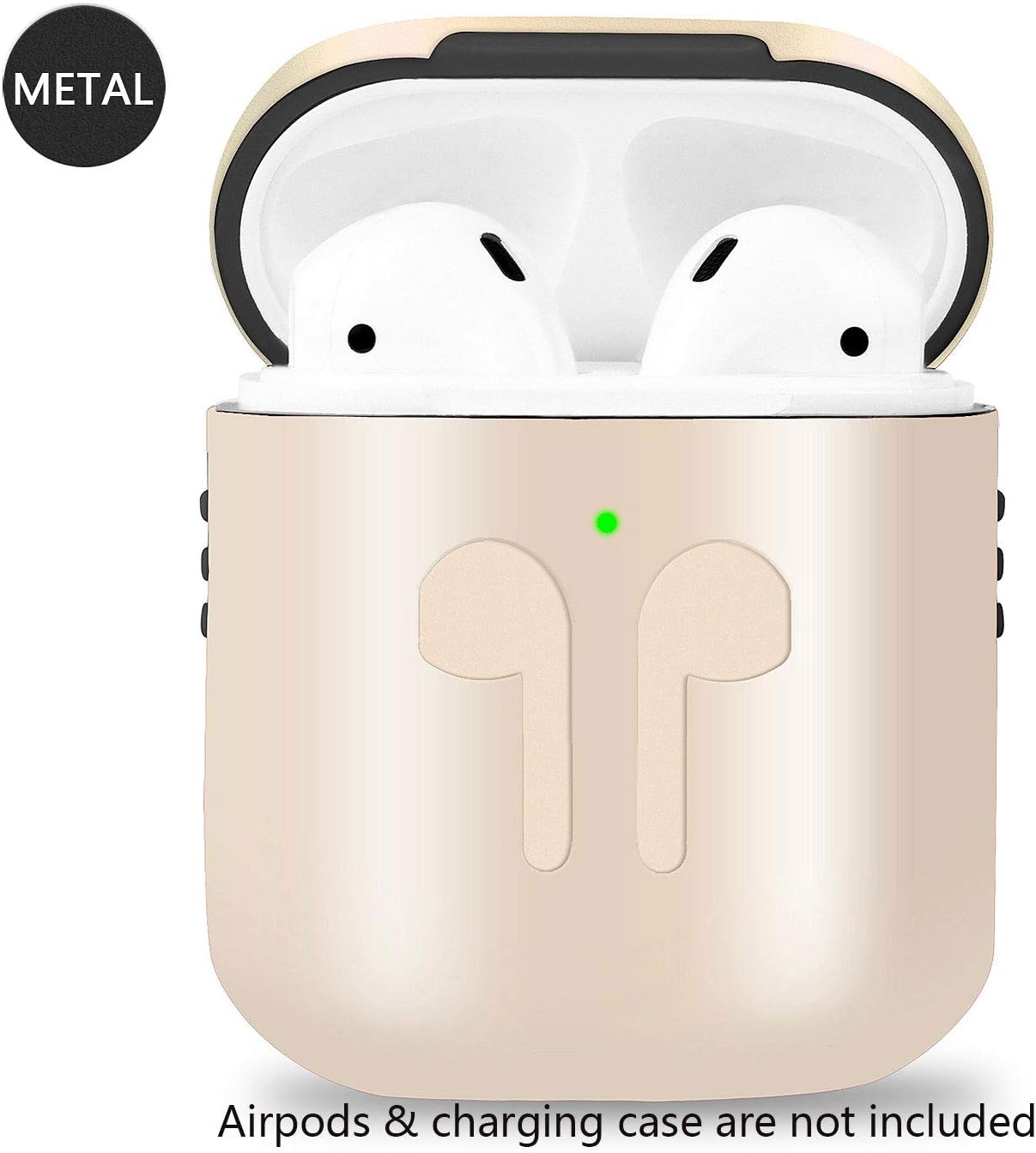 Metal Airpods Case Full Protective Skin Cover Compatible with Apple Airpods 1&2 Wireless Charging Case Accessories Kits