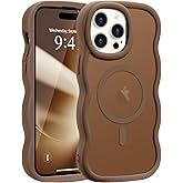 Pepmune for iPhone 14 Pro Case, Curly Wavy Frame Hard Translucent Clear Back Cover for Women Men Compatible with Magsafe TPU Bumper Shockproof Drop Protection Phone Case for iPhone 14 Pro, Desert Gold